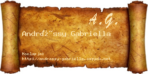 Andrássy Gabriella névjegykártya